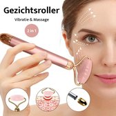 Premium elektrische Jade Roller | Gezichtsreiniger - Anti aging massageroller - Gezichtsmassage Set - Massageapparaat - Gezichtsroller- 2-in 1 set - Roze