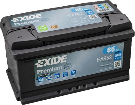 Batterie de voiture EXIDE EA852 Premium Carbon Boost 12V 85 Ah 800A  3661024034296 | bol.com
