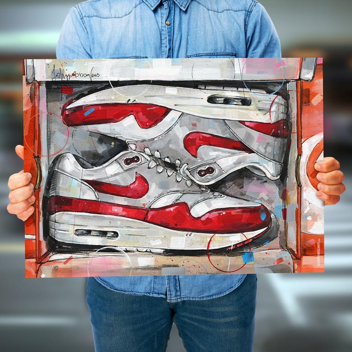 Boîte à chaussures Nike Air Max 1 OG rouge (70x50cm) | bol.com