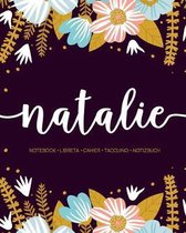 Natalie: Notebook - Libreta - Cahier - Taccuino - Notizbuch: 110 pages paginas seiten pagine: Modern Florals First Name Noteboo