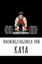 Trainingstagebuch von Kaya: Personalisierter Tagesplaner für dein Fitness- und Krafttraining im Fitnessstudio oder Zuhause