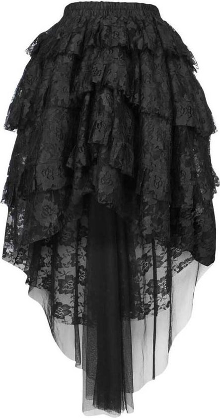 Kruipen Van toepassing Telegraaf Attitude Corsets High low rok -XS/S- Victorian skirt Gothic, vampire,  victoriaans Zwart | bol.com