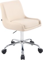 Bureaustoel - Kantoorstoel - Design - In hoogte verstelbaar - Kunstleer - Crème - 43x34x87 cm