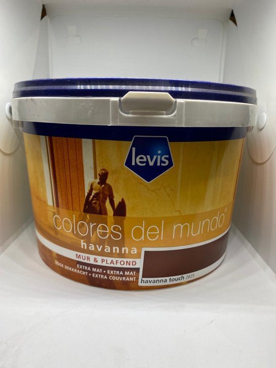 Levis Colores Del Mundo- Muur en Plafond-Extra mat Kleur "Havana touch" 2.5l