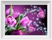 Artstudioclub®  Diamond painting volwassenen volledige bedekking 40x30cm Bloem roze