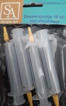 4 x 3D-Kitspuitje (doseerspuitje) 10 ml met afsluitdopje voordeelverpakking.