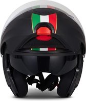 MOTO F20 Venice Black systeemhelm Flip-Up scooterhelm, motorhelm, XL, hoofdomtrek 61-62cm