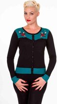 Dancing Days Cardigan -M- EMILY Zwart/Groen