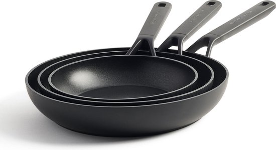 KitchenAid Classic Aluminium koekenpannenset 3-delig ø20+24+28cm - zwart - inductie