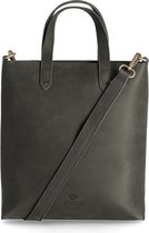 Fred De La Bretoniere Schoudertas Heavy Grain Leather Leer - grijs