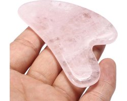 LOUZIR Gua Sha Gezichtstool - Rozenkwarts Roller - Natuurlijke Steen