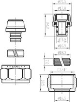 Riko Luxe Adaptor 16 x 2,0 Eurok. - Chroom