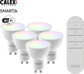 Calex Smart Home Starterspakket - 5 Reflectorlampen met GU10 Fitting en slimme Wifi afstandsbediening - Color en Ambiance
