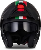 MOTO F20 Venice Black systeemhelm Flip-Up scooterhelm, motorhelm, M, hoofdomtrek 57-58cm