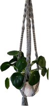 Macramé Plantenhanger Grijs - Poefenzo