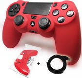 Holy grips - PS4 Oplaadkabel - 0.6 Meter - High Speed - Controller Beschermhoesje Rood - PlayStation 4 - PS4 Controller Oplader / Kabel - PS4 Pro - Games - PS4 Accessoires - Sony