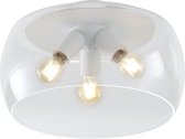 LED Plafondlamp - Plafondverlichting - Trion Valenti - E27 Fitting - Rond - Mat Wit - Aluminium - BES LED
