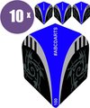 Afbeelding van het spelletje ABC Darts Flights - Extra Stevig - Tribal Blauw - 10 sets (30 stuks Dart Flights)