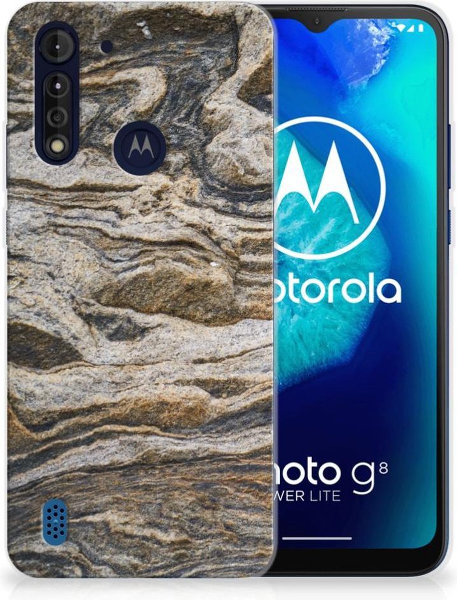 Motorola Moto G8 Power Lite TPU Siliconen Hoesje Steen