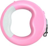 Flexibele intrekbare Hondenriem Ring met Led verlichting Roze