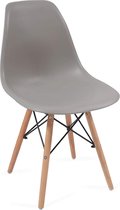 Trend24 - Eetkamerstoelen set van 4 - Eetkamerstoelen - Stoelen - Scandinavisch - Massief hout - Set van 4 - Grijs