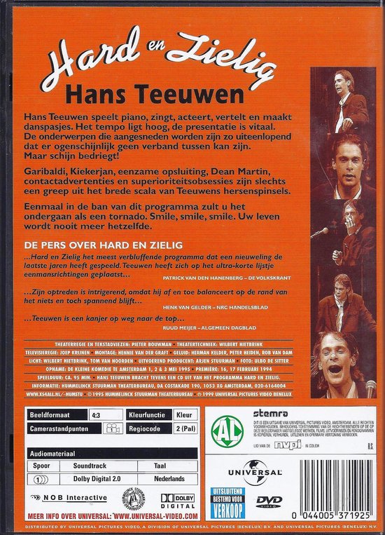 Hans Teeuwen - Hard en Zielig (Dvd), Hans Teeuwen | Dvd's | bol.com