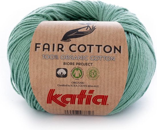 Katia Fair Cotton Mintgroen Kleurnr. - 1 - biologisch garen - haakkatoen bol.com