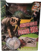 Dinoworld 3d-puzzel Fossil Dig Stegosaurus Gips Groen 3-delig