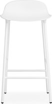 Form barkruk met metalen frame - wit - 65 cm