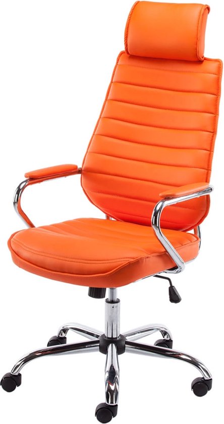 CLP Rako Bureaustoel - Ergonomisch - Voor volwassenen - Met armleuningen - Kunstleer - oranje