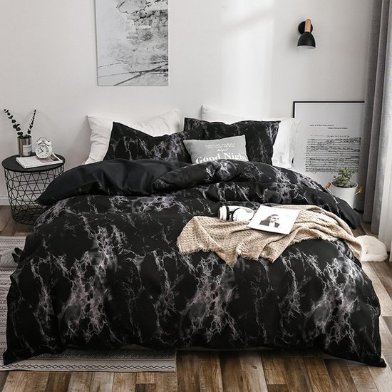 Omkeerbaar Dekbedovertrek – Black Grey – 150 x 200 cm | bol.com