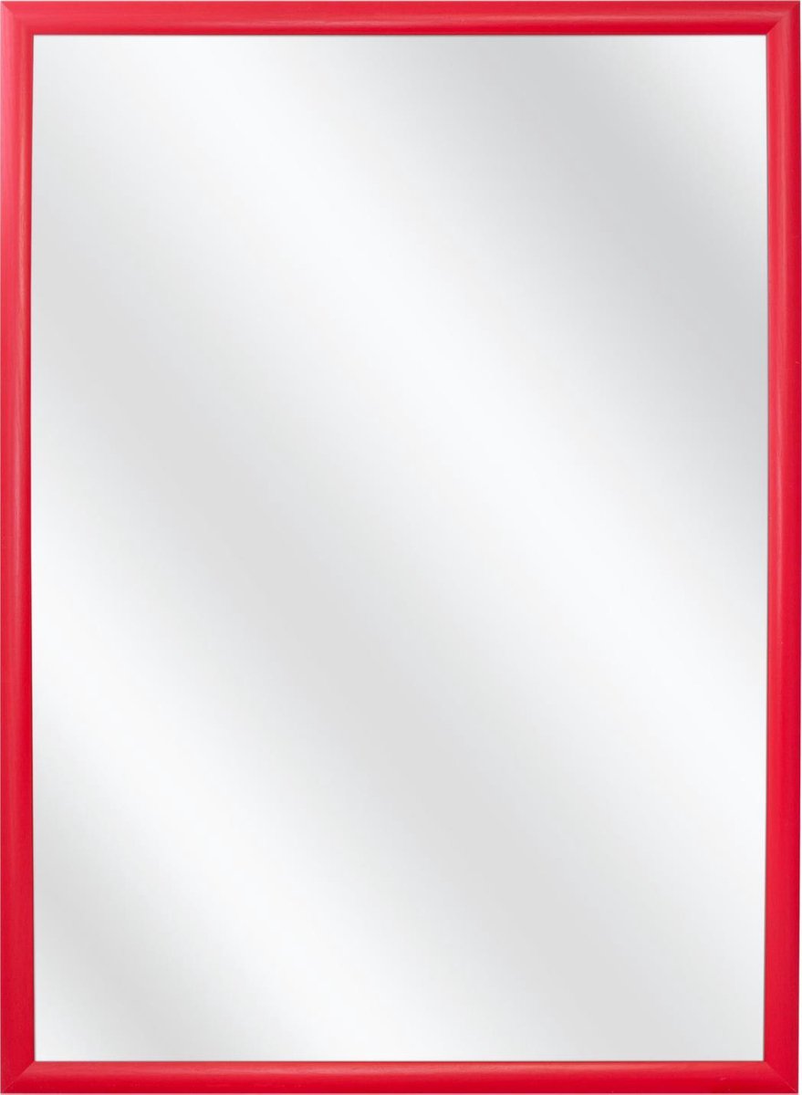 Merkloos Sans marque Spiegel met Kunststof Lijst Rood 24 x 24 cm