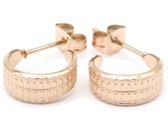 Dielay - Oorbellen Boog - RVS Oorhangers - 1 cm - Roségoudkleurig