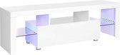 Modern TV-Meubel met Glazen Planken en LED-verlichting