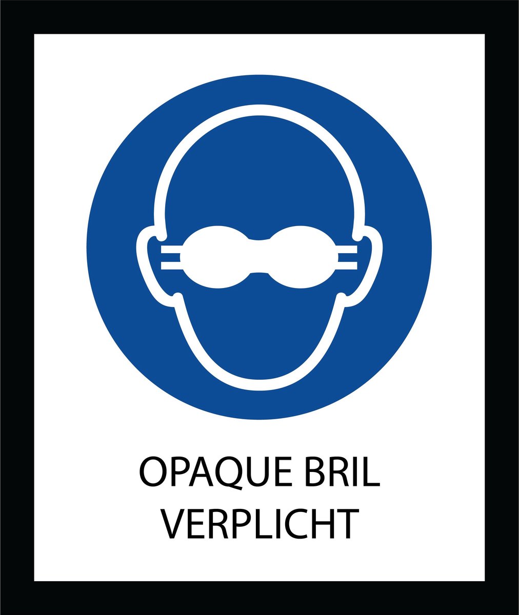 Bord ISO7010 Geboden Opaque bril verplicht 20 x 24 cm
