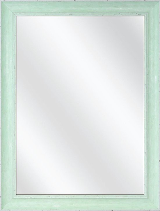 Spiegel met Kunststof Lijst - Pastel Groen -  51 x 71 cm - Sierlijk