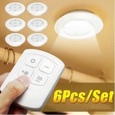6 LED Draadloze Kastlampen Touchbedienbaar automatische uitschakeltijd 2 helderheden met Afstandsbediening