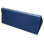 Fako Bijoux® - Brillenkoker - Opvouwbaar - Driehoek - 16x7x6.5cm - Blauw