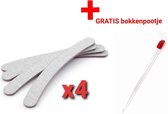 4x Nagel Vijlen - 100 / 180 GRIT - Kunstnagels - boomerang Vijl - banaan - High Quality - Professionele markt - gellak - shellac - nagels - nagelverzorging - acrylnagels - gelnagels