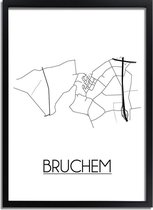 DesignClaud Bruchem Plattegrond poster A4 + Fotolijst wit