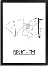 DesignClaud Bruchem Plattegrond poster A3 + Fotolijst zwart