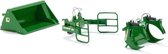 Wiking 077381 Voorlader set A - John Deere groen