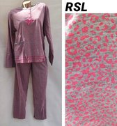 Dames pyjama set met panterprint XL 40-42 grijs/roze
