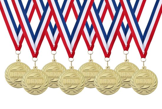 bijl bezorgdheid roddel Medailles met lint kinderfeestje "goed gedaan" - 8 stuks - Ø 5cm - van  metaal! | bol.com
