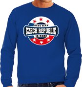 Have fear Czech republic is here sweater voor Tsjechie supporters blauw voor heren S