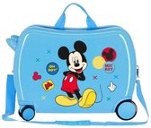 Disney Rolling Suitcase 4 Wheels Enjoy The Day Mickey Mouse Twister Light Blue