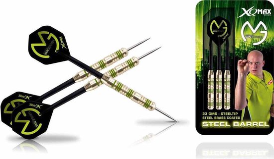 Michael van Gerwen - steeldarts - green edition - 23 gram - dartpijlen - gesigneerde foto - 6 dartshafts + 6 dartflights van Michael van Gerwen. — afbeelding 3