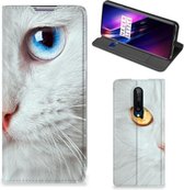 Bookcover OnePlus 8 Smart Case Witte Kat