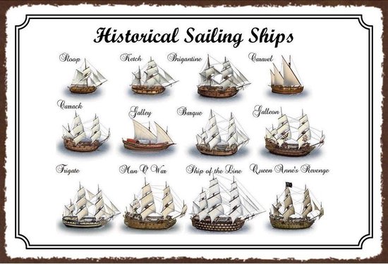 Wandbord - Historical Sailing Ships