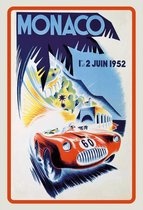 Wandbord - Monaco 2 Juni 1952 - Formula 1